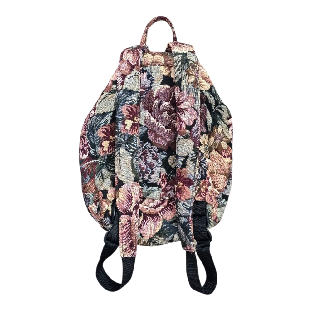 *VTG* THE BOFFO BAG CO Vintage Handmade Floral Tapestry Backpack - Picture 2 of 8